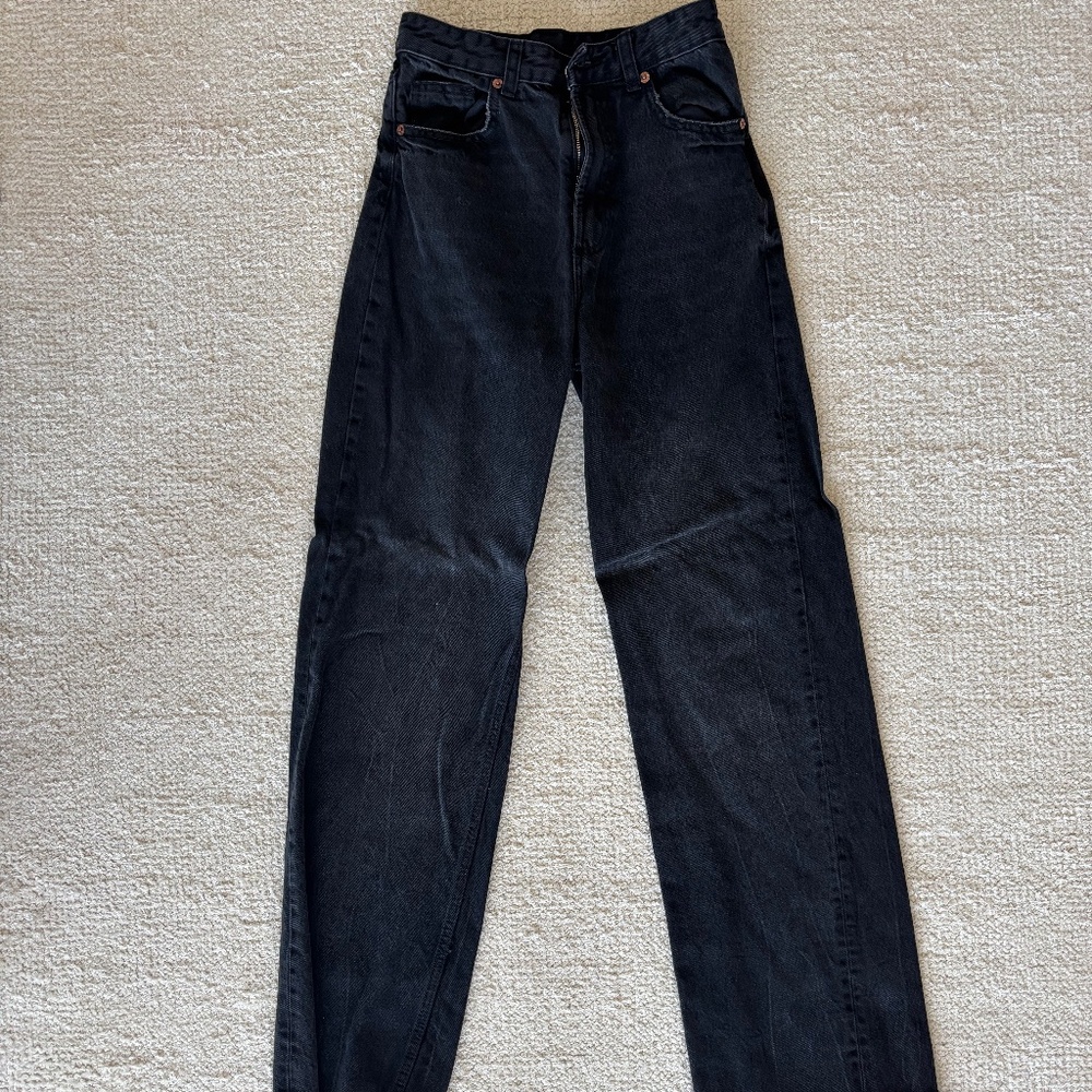 Black high waisted wide leg jeans